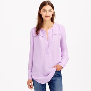 J. Crew lilac crepe popover blouse